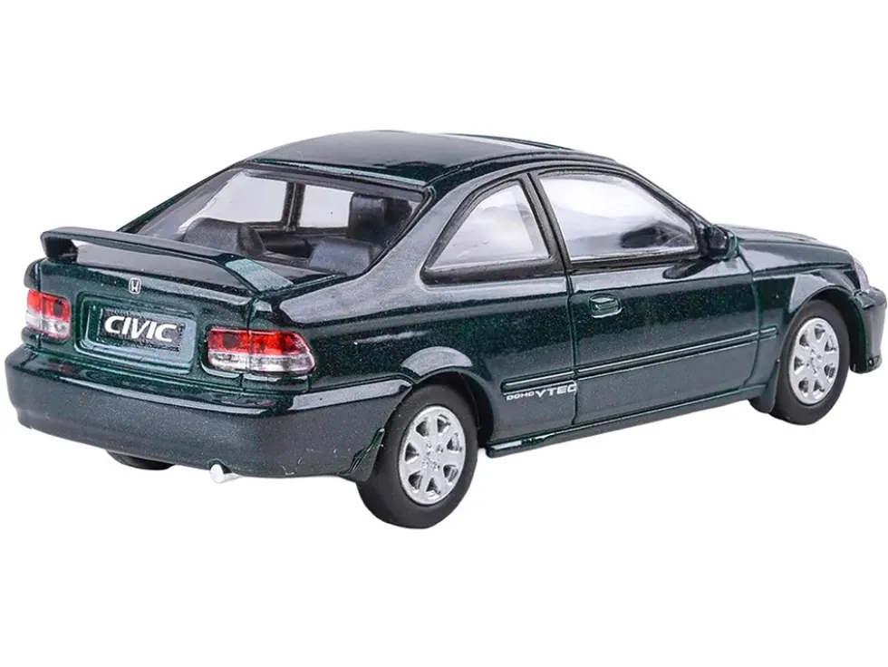 1999 Honda Civic Si EM1 Clover Green Pearl Metallic with Sunroof 1/64 Diecast Model Car by Paragon Models