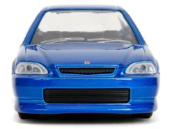 1997 Honda Civic Type R Blue Metallic with Graphics "Sonic the Hedgehog" (1991) Video Game "Hollywood Rides" Series 1/32 Diecast Model Car by Jada