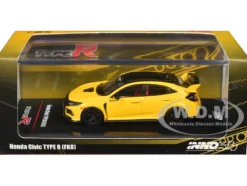 Honda Civic Type R (FK8) RHD (Right Hand Drive) Yellow with Black Top 1/64 Diecast Model Car by Inno Models