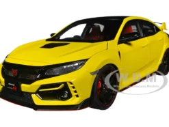2021 Honda Civic Type R FK8 RHD Right Hand Drive Sunlight Yellow Limited Edition 1/18 Model Car Autoart 73225