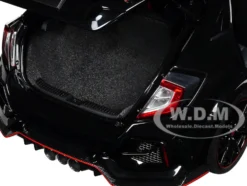2021 Honda Civic Type R FK8 RHD Right Hand Drive Crystal Black Pearl 1/18 Model Car Autoart 73222