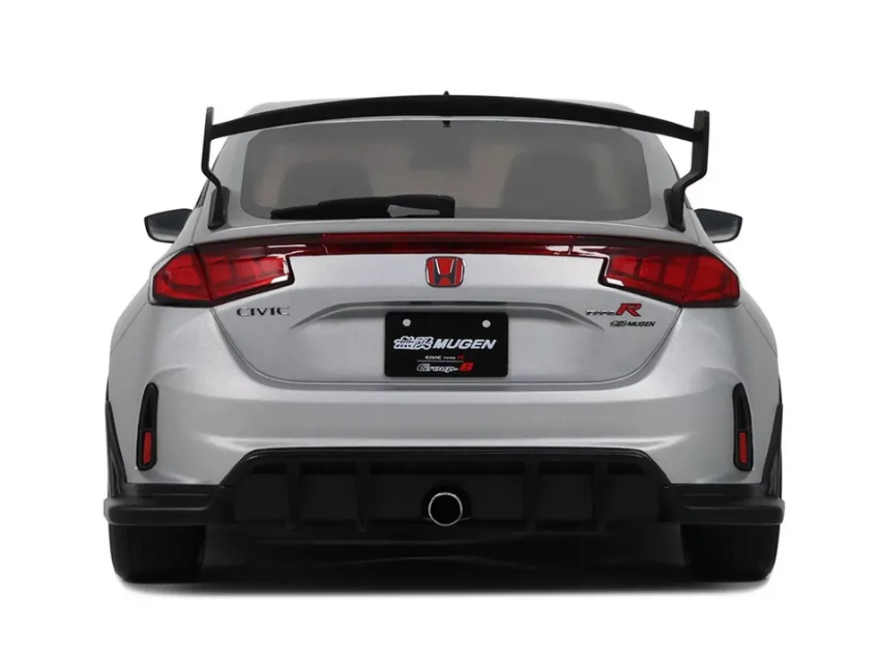 2024 Honda Civic Type R Mugen Group B RHD (Right Hand Drive) Matt Silver Metallic with Black Hood Limited Edition to 999 pieces Worldwide 1/18 Model Car by Otto Mobile