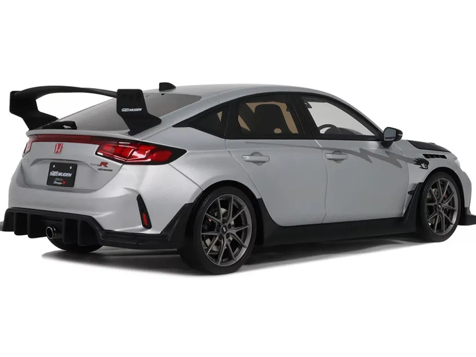 2024 Honda Civic Type R Mugen Group B RHD (Right Hand Drive) Matt Silver Metallic with Black Hood Limited Edition to 999 pieces Worldwide 1/18 Model Car by Otto Mobile