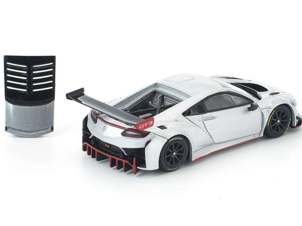 Honda NSX GT3 EVO22 Silver Metallic "Brazilian Event Exclusive" 1/64 Diecast Model Car by Pop Race