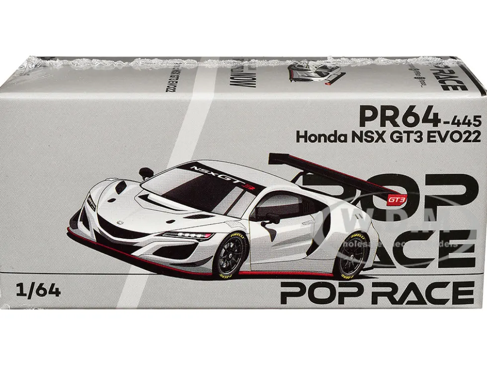 Honda NSX GT3 EVO22 Silver Metallic "Brazilian Event Exclusive" 1/64 Diecast Model Car by Pop Race