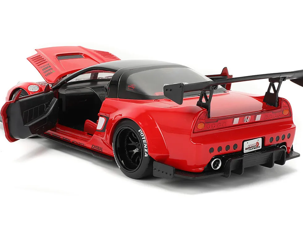 2002 Honda NSX-R RHD (Right Hand Drive) "Bridgestone" Red with Black Top and White Stripes "JDM Tuners" Series 1/24 Diecast Model Car by Jada