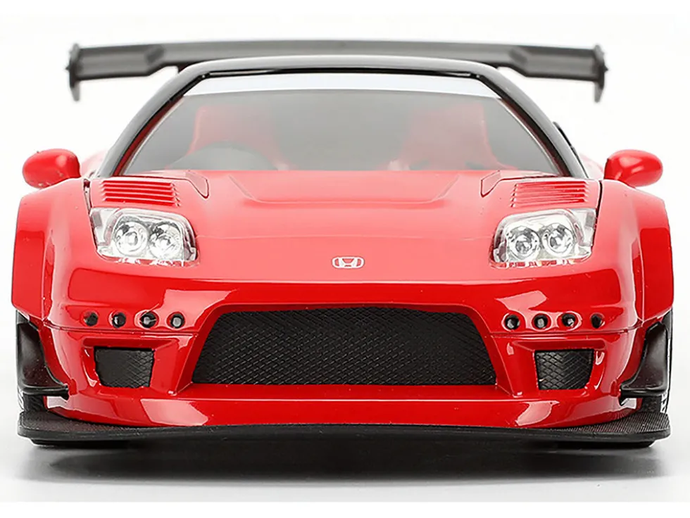 2002 Honda NSX-R RHD (Right Hand Drive) "Bridgestone" Red with Black Top and White Stripes "JDM Tuners" Series 1/24 Diecast Model Car by Jada