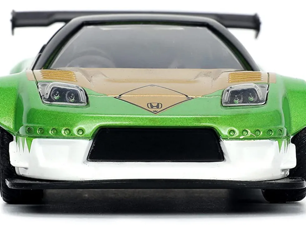 2002 Honda NSX Type-R Japan Spec RHD Right Hand Drive Green Ranger Diecast Figurine Power Rangers Hollywood Rides Series 1/32 Diecast Model Car Jada 32871