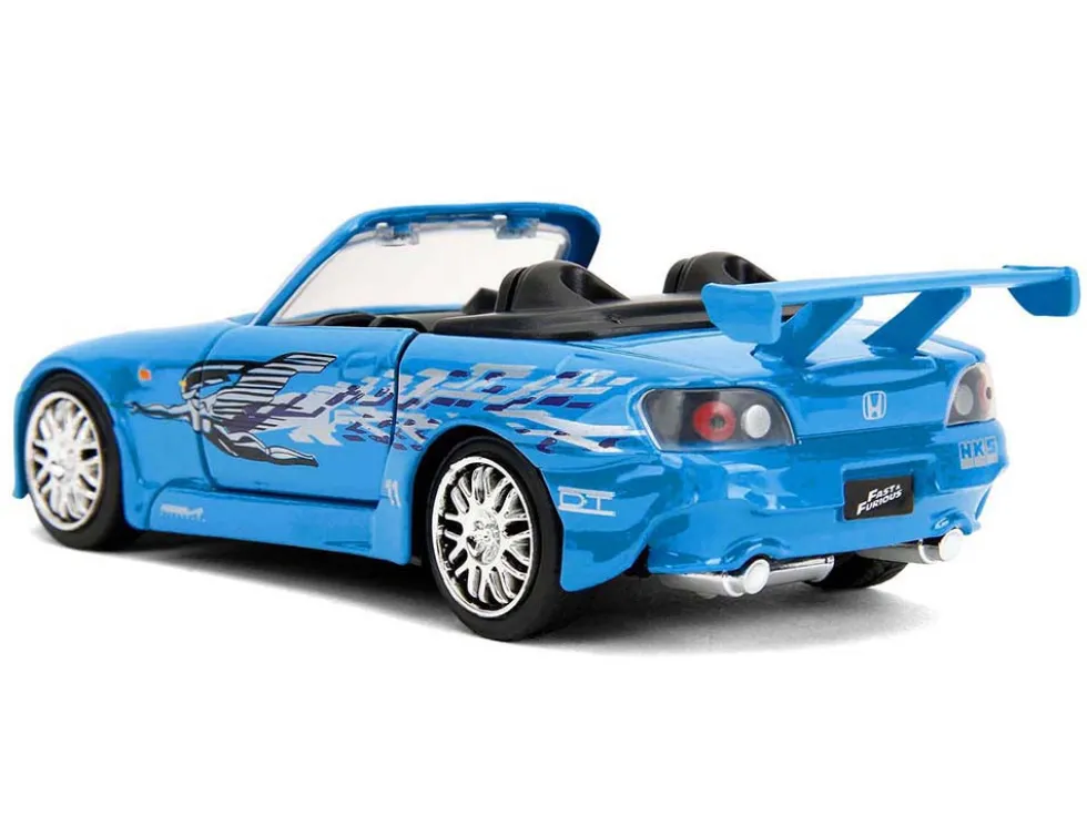 2001 Honda S2000 Convertible Blue with Graphics "Fast & Furious Remix - 25th Anniversary" Series 1/32 Diecast Model Car by Jada