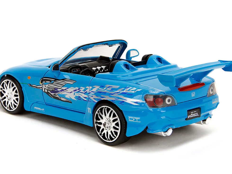 2001 Honda S2000 Convertible Blue with Graphics "Fast & Furious Remix" Series 1/24 Diecast Model Car by Jada