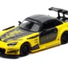 Honda S2000 RHD (Right Hand Drive) "J's Racing" Yellow with Carbon Hood and Top with Graphics "Tokyo Auto Salon Kuala Lumpur 2025 Event Edition" 1/64 Diecast Model Car by Inno Models