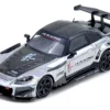 Honda S2000 RHD (Right Hand Drive) "J's Racing" Chrome Silver with Carbon Hood and Top with Graphics "Tokyo Auto Salon Hong Kong 2025 Event Edition" 1/64 Diecast Model Car by Inno Models