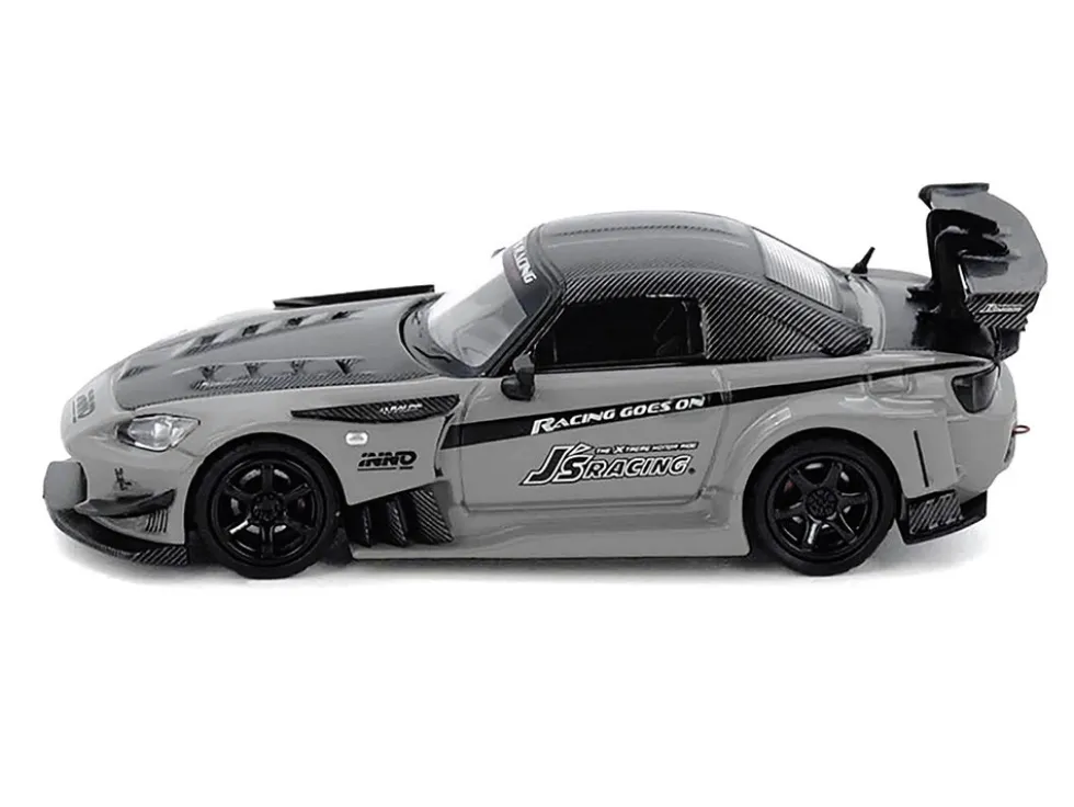 Honda S2000 RHD (Right Hand Drive) "J's Racing" Gray with Carbon Hood and Top "Hong Kong Toycar Salon 2025 Event Edition" 1/64 Diecast Model Car by Inno Models