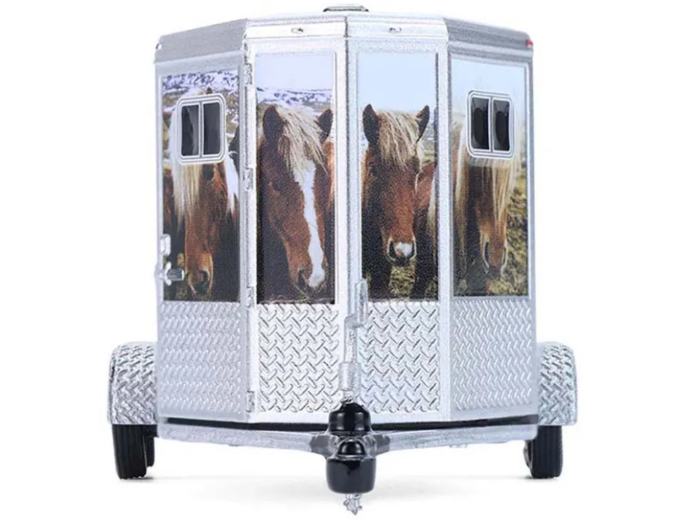 Horse Trailer Silver with Custom Horse Wrap "Down on the Farm" Series 11 1/64 Diecast Model by Greenlight