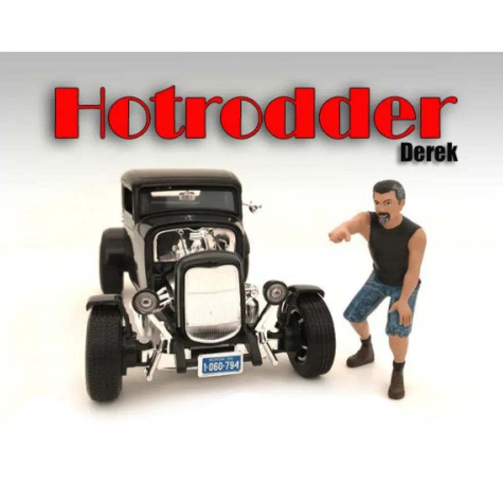 Hotrodders Derek Figure For 1:18 Scale Models American Diorama 24007