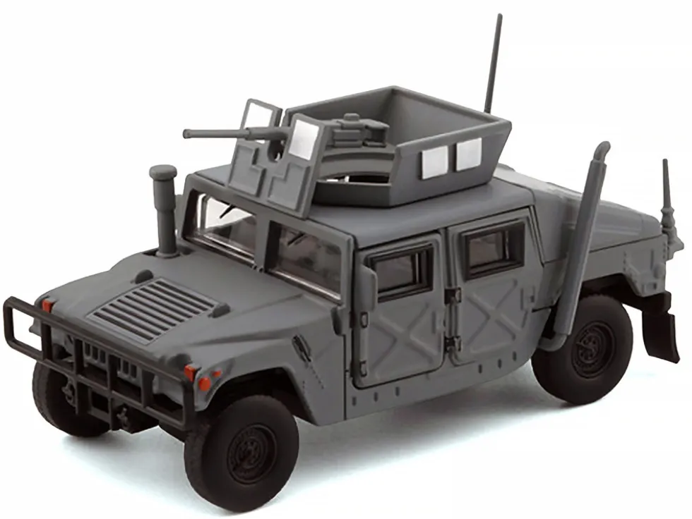 HUMVEE 4-CT Military Vehicle Matt Gray with Alternative Tops 1/64 Diecast Model Car by BM Creations