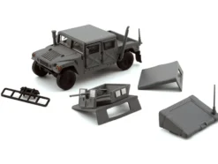 HUMVEE 4-CT Military Vehicle Matt Gray with Alternative Tops 1/64 Diecast Model Car by BM Creations