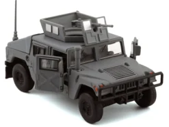 HUMVEE 4-CT Military Vehicle Matt Gray with Alternative Tops 1/64 Diecast Model Car by BM Creations