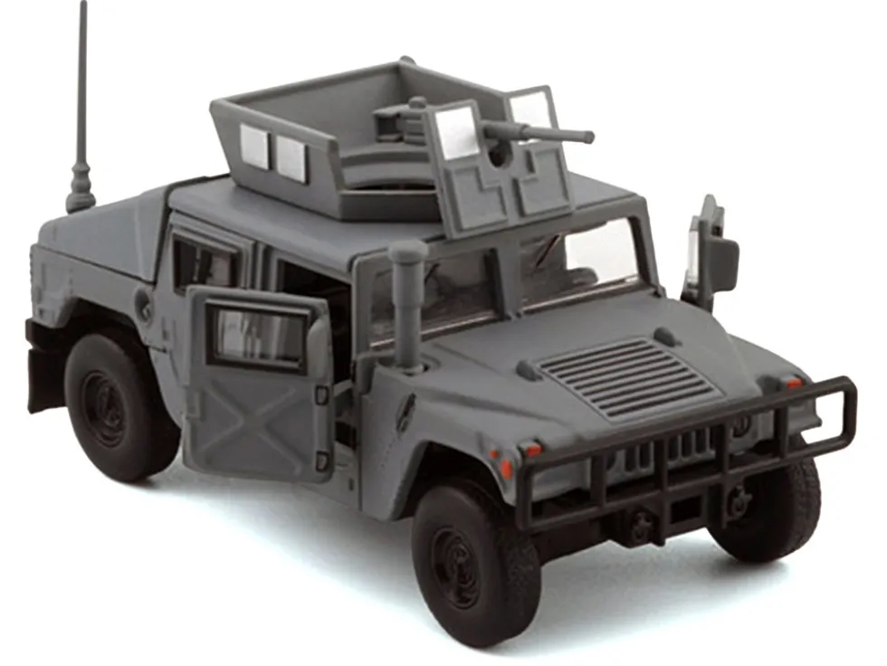 HUMVEE 4-CT Military Vehicle Matt Gray with Alternative Tops 1/64 Diecast Model Car by BM Creations