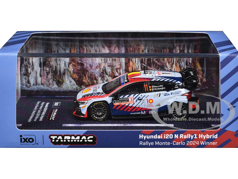 Hyundai i20 N Rally1 Hybrid #11 Thierry Neuville - Martijn Wydaeghe Winner "Rallye Monte-Carlo" (2024) "Hobby64" Series 1/64 Diecast Model by Tarmac Works