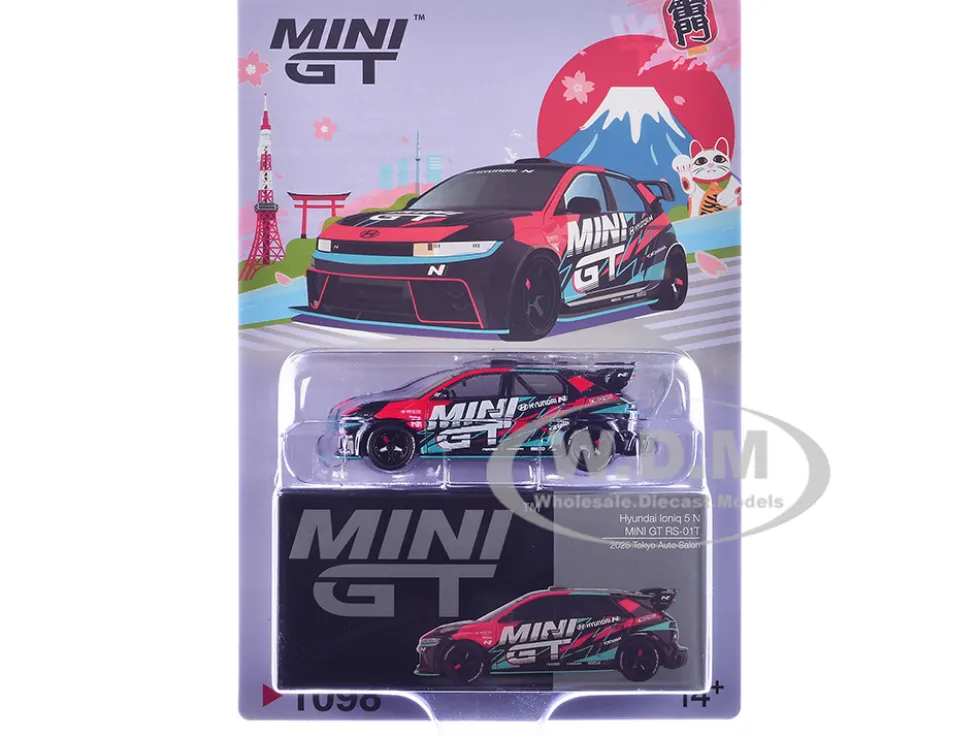 Hyundai Ioniq 5N RS-01T "Mini GT" Black with Graphics "2025 Tokyo Auto Salon" Limited Edition 1/64 Diecast Model Car by Mini GT