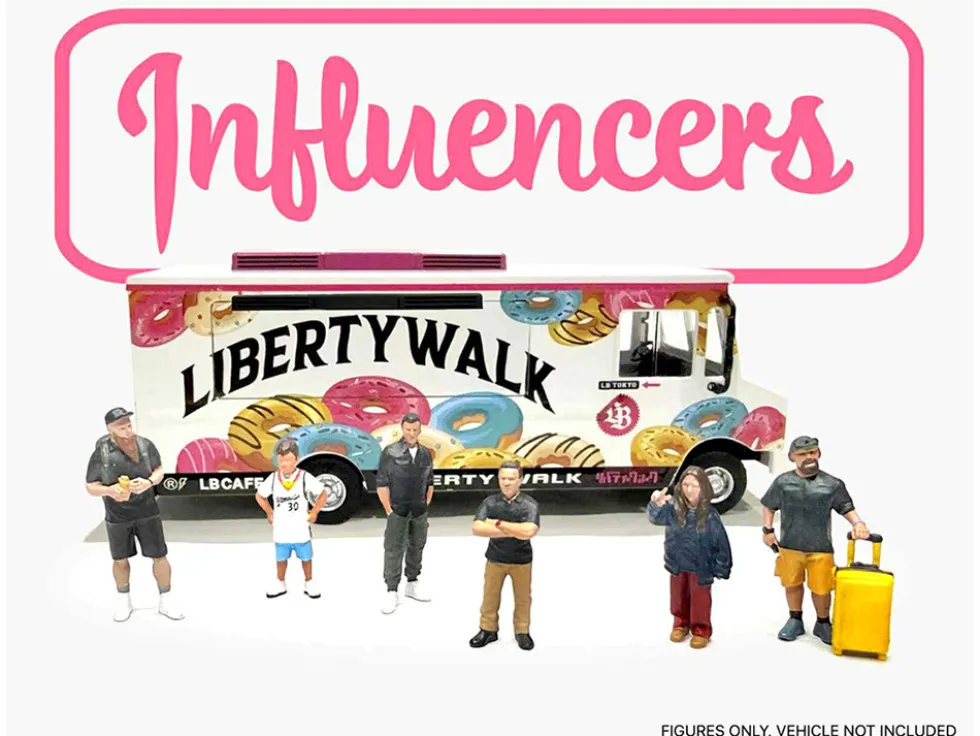 Influencers 6 piece Diecast Figure Set Limited Edition for 1/64 Scale Models by American Diorama