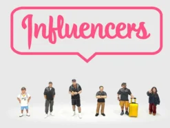 Influencers 6 piece Diecast Figure Set Limited Edition for 1/64 Scale Models by American Diorama
