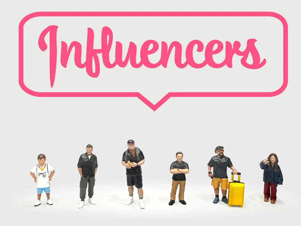 Influencers 6 piece Diecast Figure Set Limited Edition for 1/64 Scale Models by American Diorama