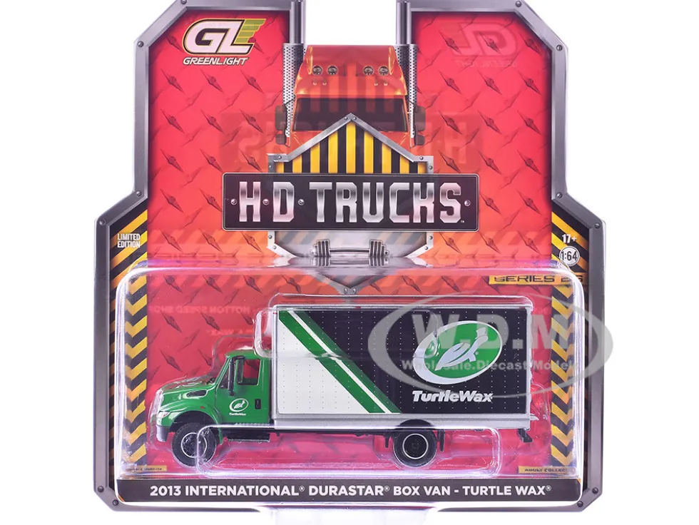 2013 International Durastar Box Van "Turtle Wax" Green "H.D. Trucks" Series 26 1/64 Diecast Model Car by Greenlight