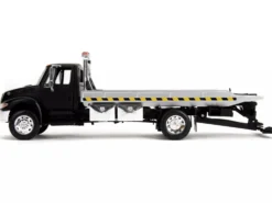 International DuraStar 4400 Flatbed Tow Truck Matt Black 1/24 Diecast Model Car by Jada