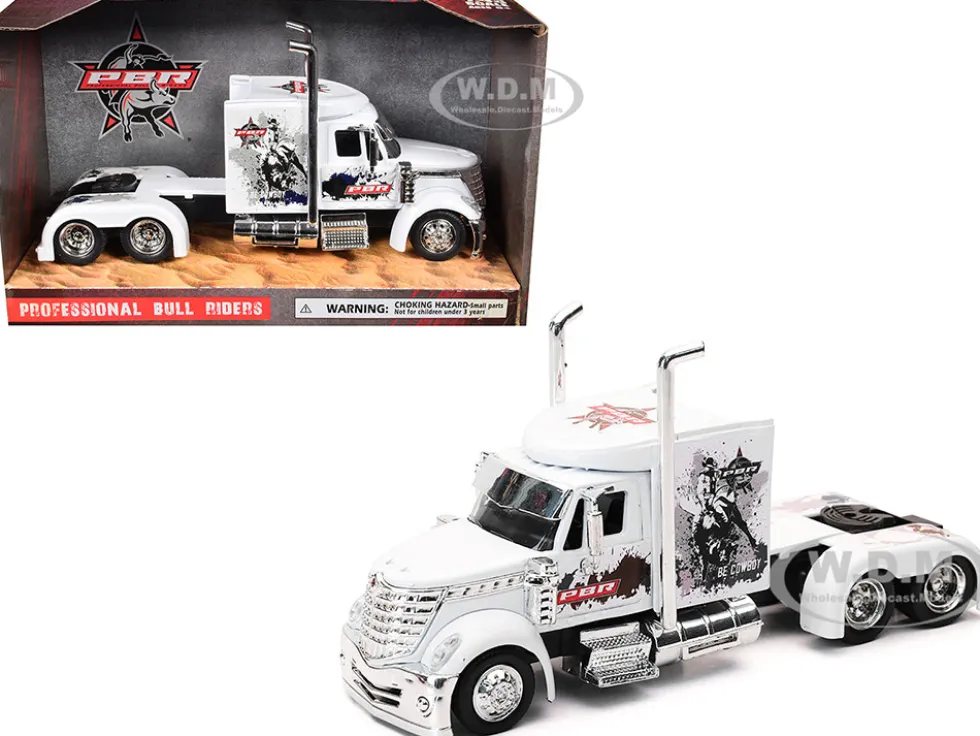 International Lonestar Truck Tractor White "PBR Professional Bull Riders" 1/43 Diecast Model by New Ray