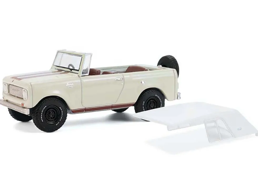 1967 International Scout 800 Sportop Cream with Brown Stripes and White Top "All Terrain" Series 17 1/64 Diecast Model Car by Greenlight