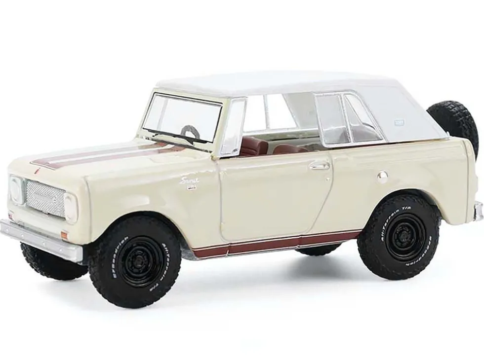 1967 International Scout 800 Sportop Cream with Brown Stripes and White Top "All Terrain" Series 17 1/64 Diecast Model Car by Greenlight