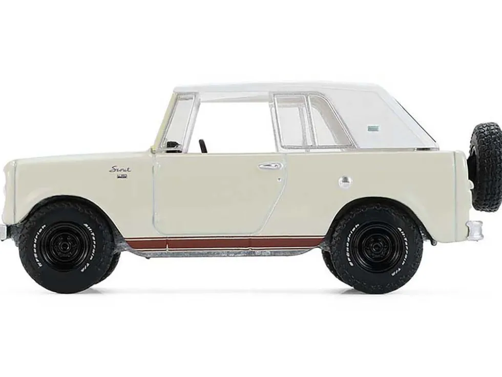 1967 International Scout 800 Sportop Cream with Brown Stripes and White Top "All Terrain" Series 17 1/64 Diecast Model Car by Greenlight