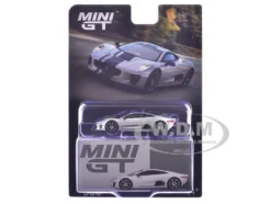 Jaguar C-X75 Silver Metallic with Blue Stripes Limited Edition 1/64 Diecast Model Car by Mini GT