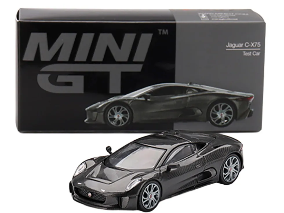 Jaguar C-X75 "Test Car" Black Carbon Limited Edition 1/64 Diecast Model Car by Mini GT