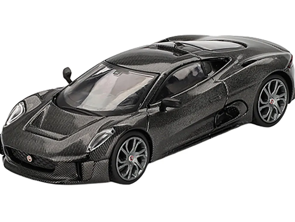 Jaguar C-X75 "Test Car" Black Carbon Limited Edition 1/64 Diecast Model Car by Mini GT