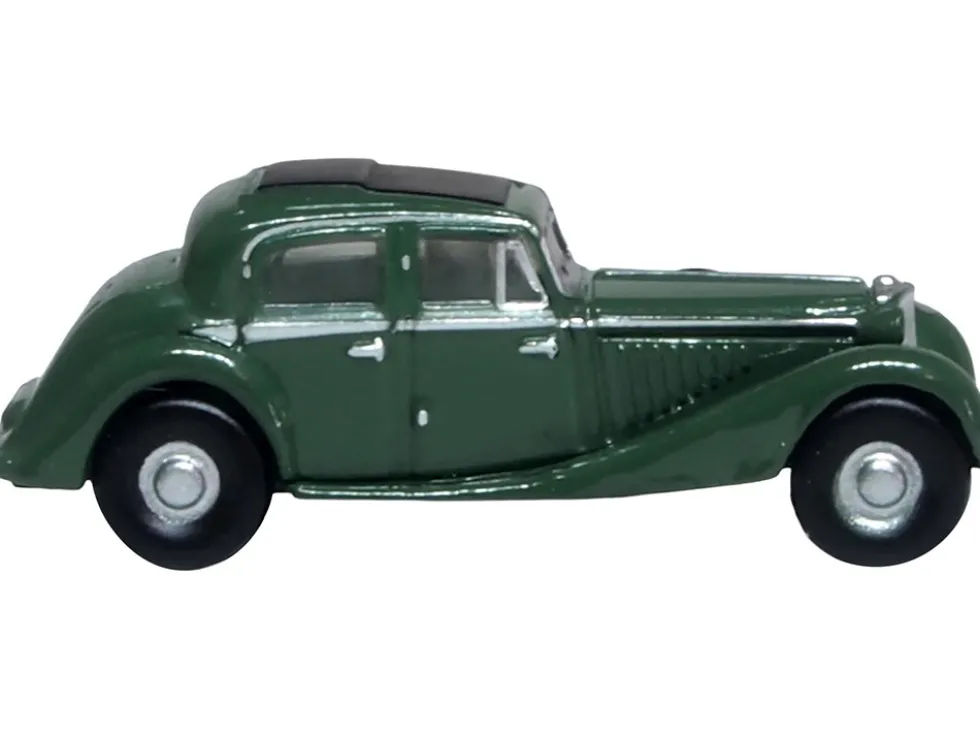 Jaguar SS RHD (Right Hand Drive) Suede Green with Black Top 1/148 (N) Scale Diecast Model Car by Oxford Diecast