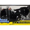 JDM Flatbed Truck Matt Black and 1986 Audi Sport Quattro S1 E2 Matt Black "Muscle Transports" Series 1/64 Diecast Models by Muscle Machines