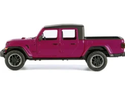 2021 Jeep Gladiator Overland Pickup Truck Purple with Matt Black Top 1/24 Diecast Model Car by Motormax