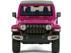 2021 Jeep Gladiator Overland Pickup Truck Purple with Matt Black Top 1/24 Diecast Model Car by Motormax