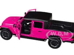 2021 Jeep Gladiator Overland Pickup Truck Purple with Matt Black Top 1/24 Diecast Model Car by Motormax