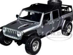 2020 Jeep Gladiator Pickup Truck Silver Black Top Fast & Furious Series 1/24 Diecast Model Car Jada 31984