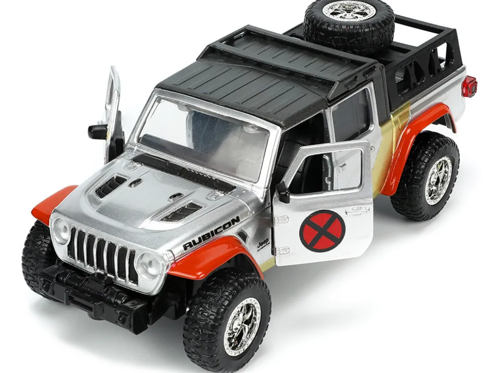 2020 Jeep Gladiator Pickup Truck Silver Colossus Diecast Figurine X-Men Marvel Hollywood Rides Series 1/32 Diecast Model Car Jada 33363