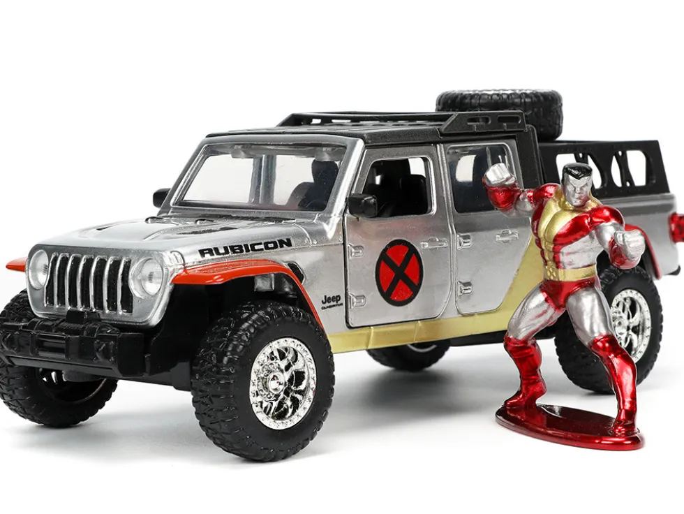 2020 Jeep Gladiator Pickup Truck Silver Colossus Diecast Figurine X-Men Marvel Hollywood Rides Series 1/32 Diecast Model Car Jada 33363