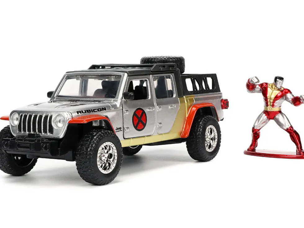 2020 Jeep Gladiator Pickup Truck Silver Colossus Diecast Figurine X-Men Marvel Hollywood Rides Series 1/32 Diecast Model Car Jada 33363