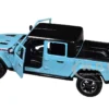 2021 Jeep Gladiator Rubicon (Closed Top) Pickup Truck Blue with Black Top 1/27 Diecast Model Car by Motormax