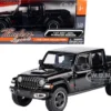 2021 Jeep Gladiator Rubicon Closed Top Pickup Truck Black 1/24 1/27 Diecast Model Car Motormax 79368