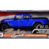 2021 Jeep Gladiator Rubicon Open Top Pickup Truck Blue 1/24 1/27 Diecast Model Car Motormax 79370