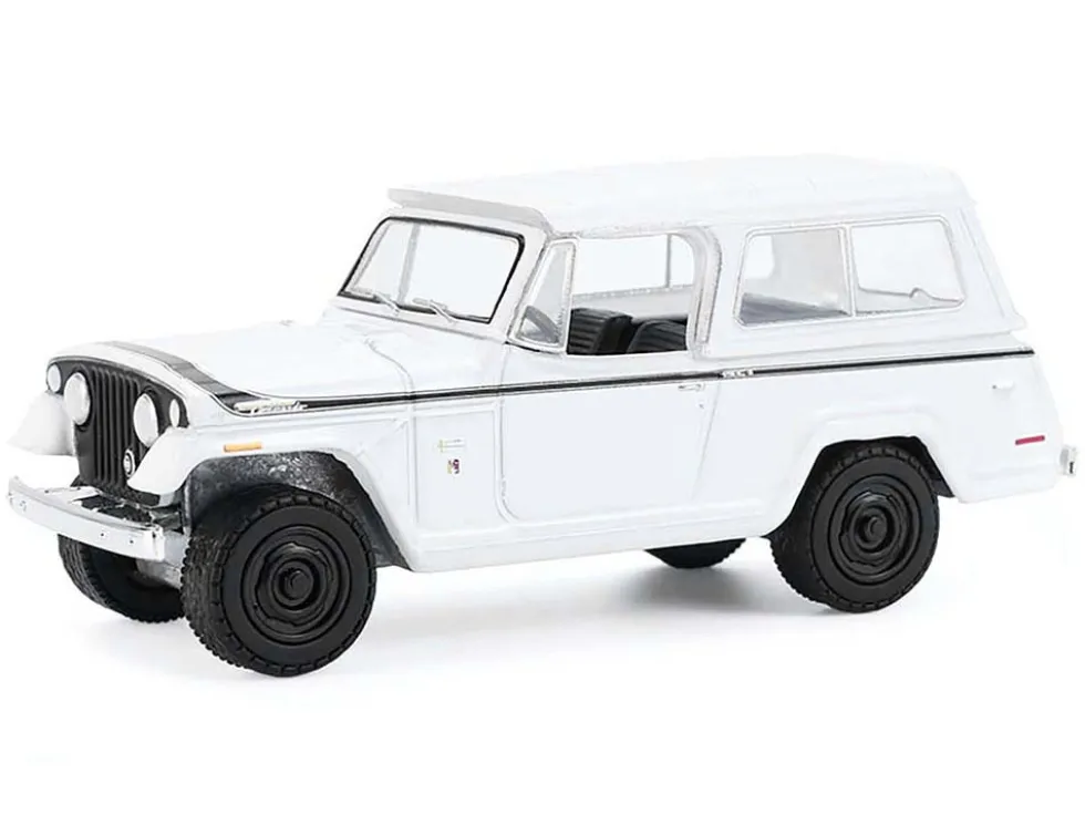 1971 Jeep Jeepster Commando White with Black Stripes "All Terrain" Series 17 1/64 Diecast Model Car by Greenlight